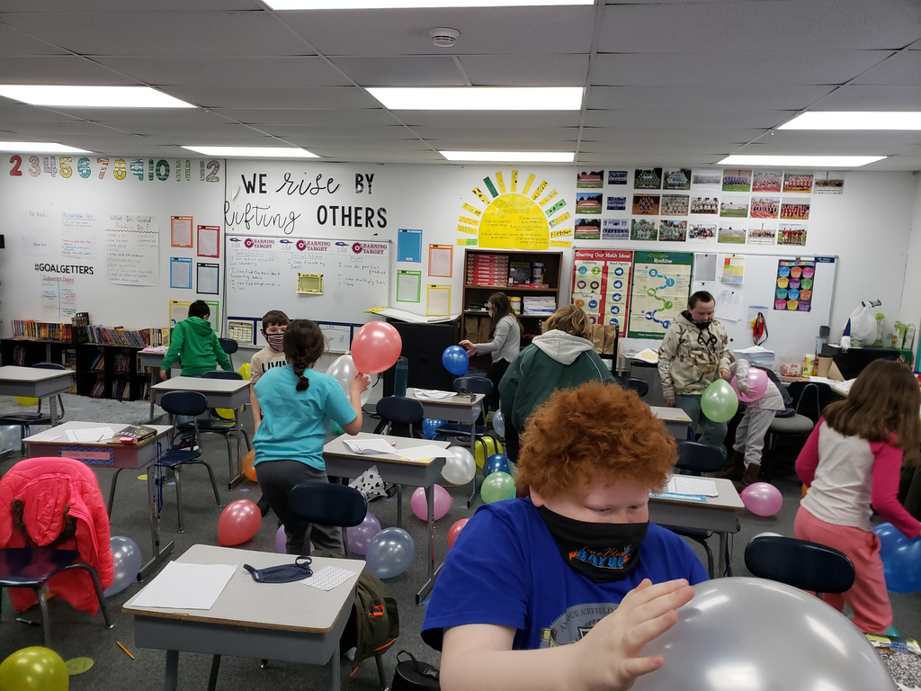 Students with balloons 