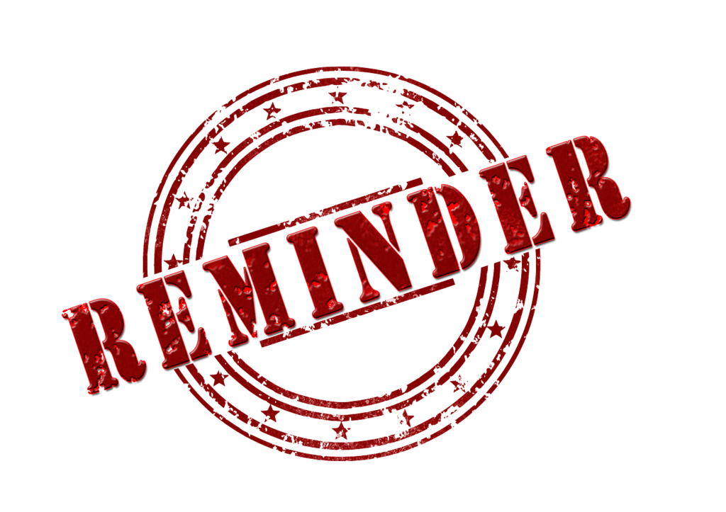 Words that say Reminder