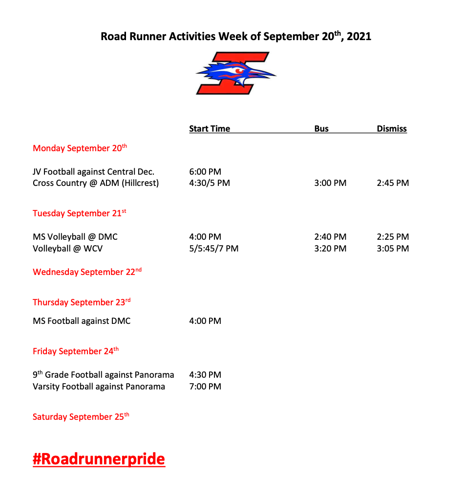 Sports schedule