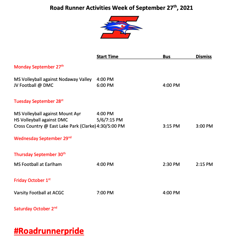 Activities Schedule