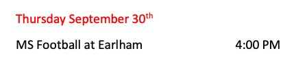 MS Football announcement