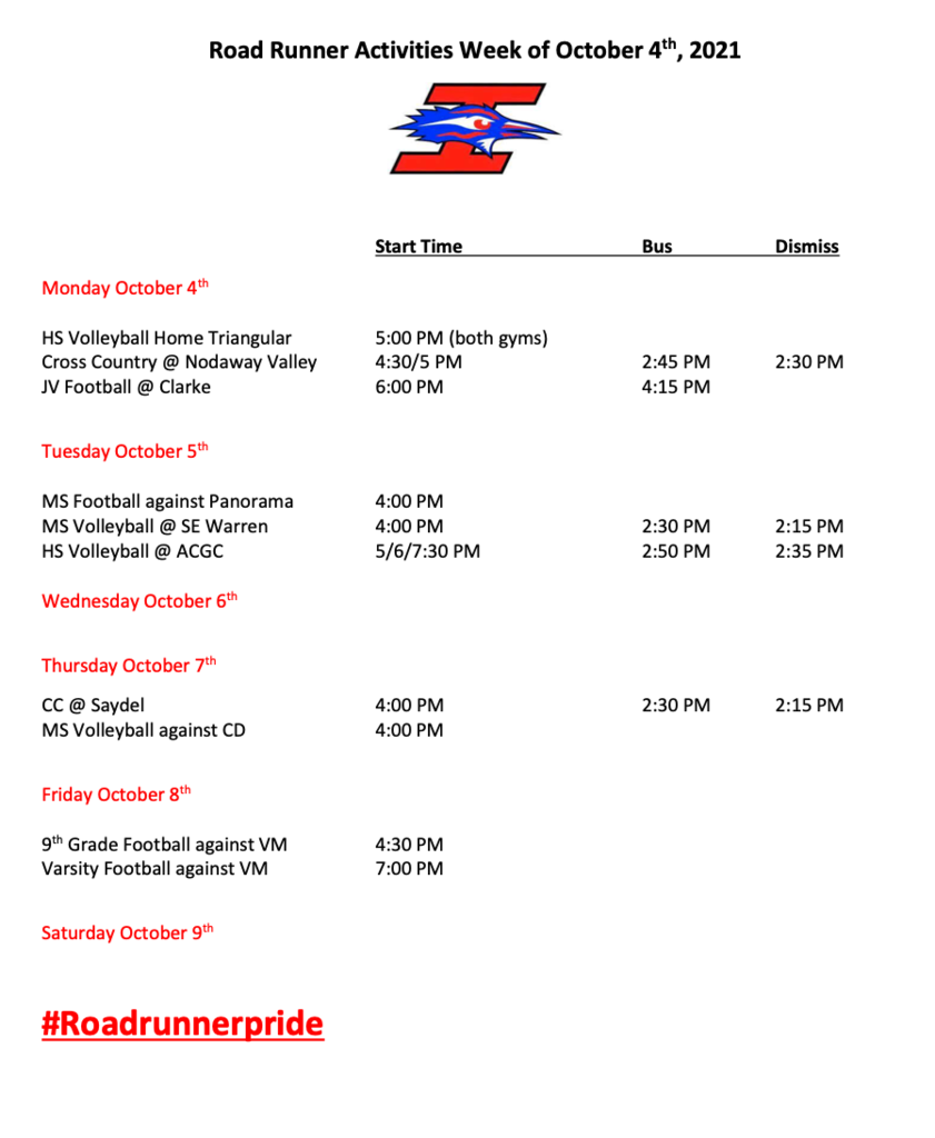 Activities Schedule