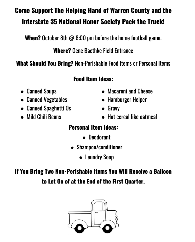 Helping hand food drive flyer