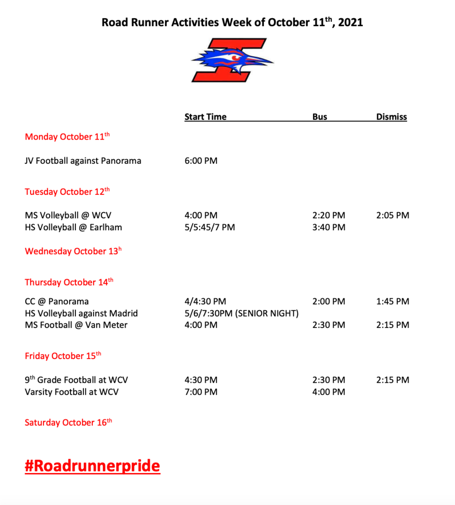 Fall Schedule