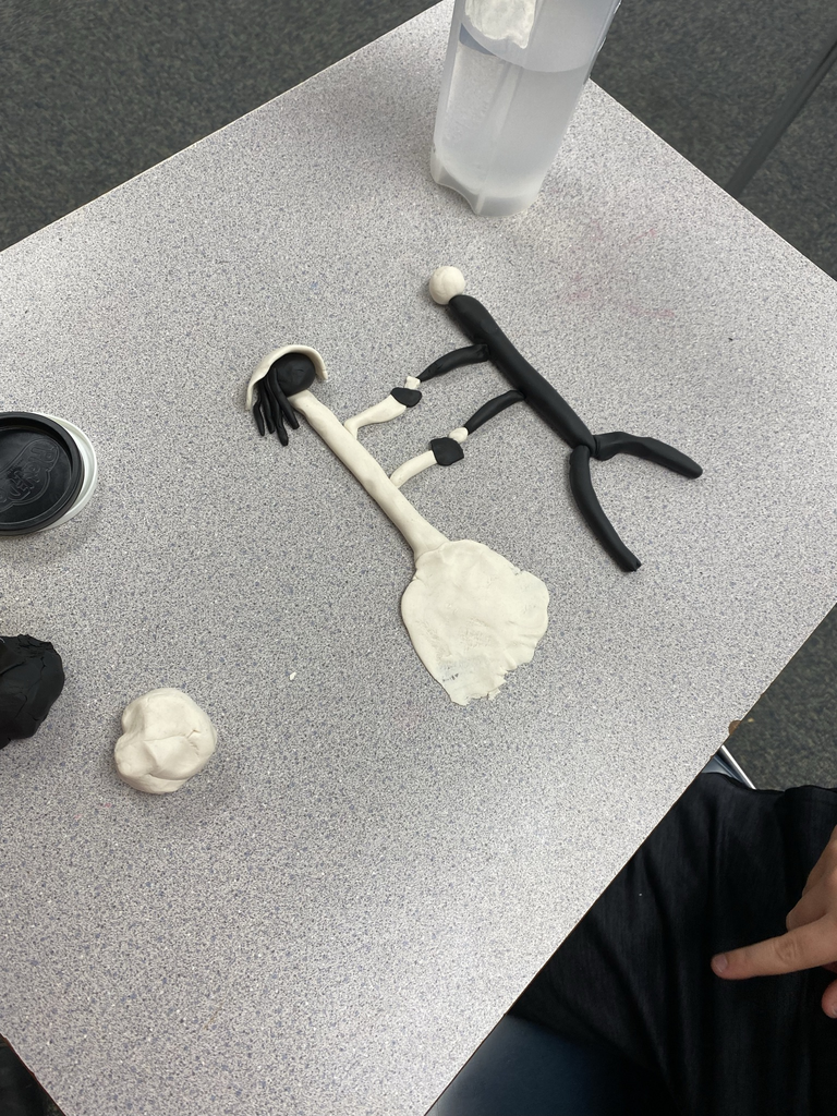 Students working with play dough