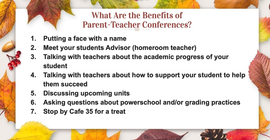 Benefits of Parent Teacher Conferences flyer