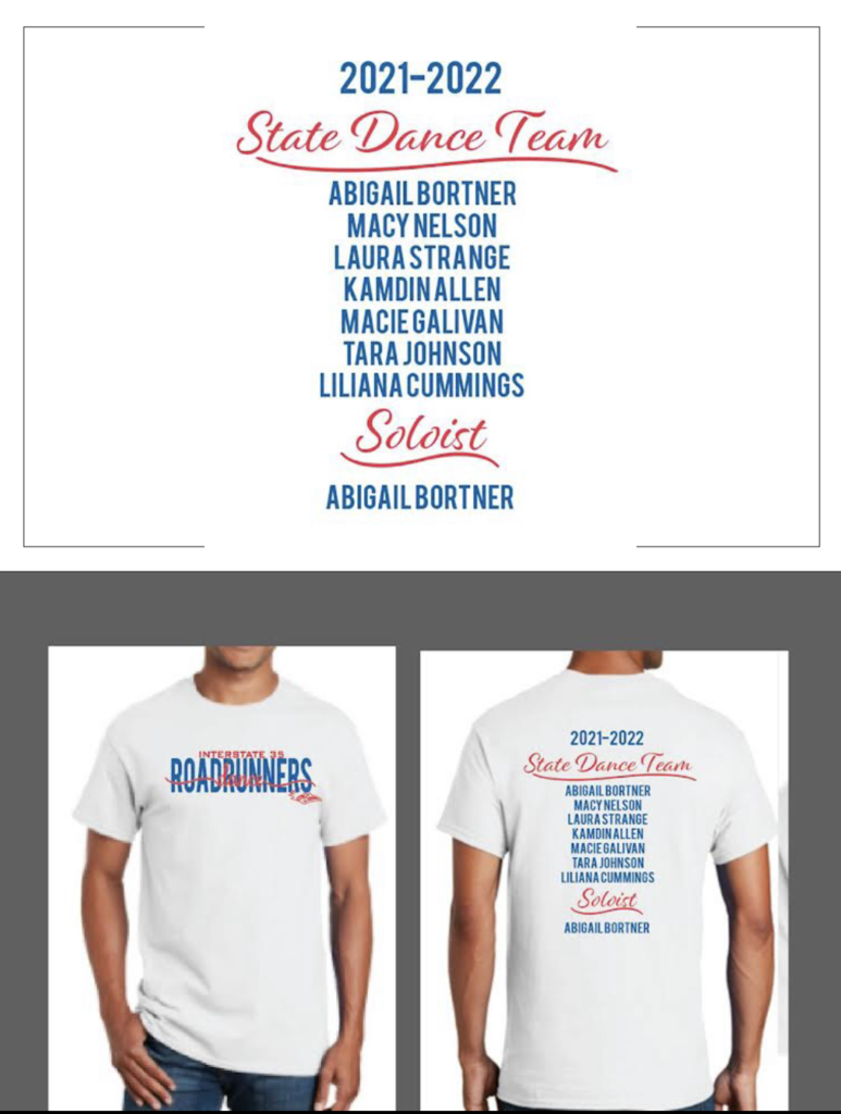 Roadrunner dance team shirts