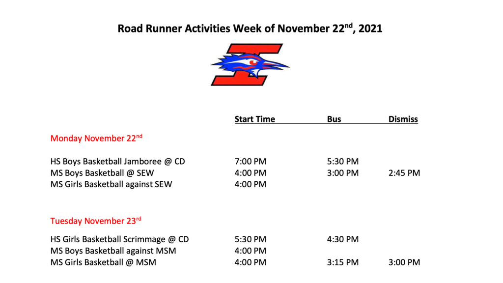 Activities Schedule