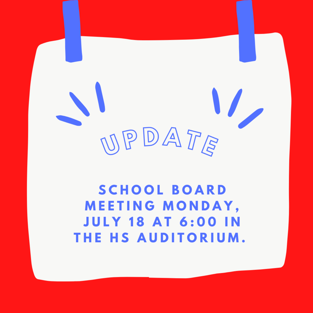 School board meeting July 18 notice