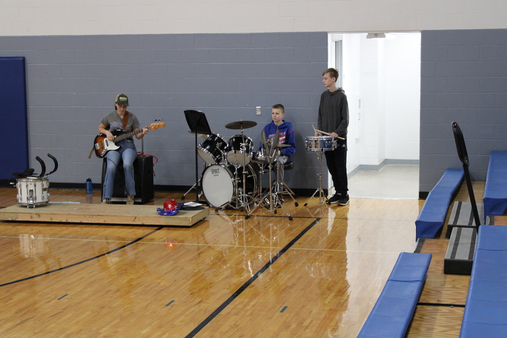 I-35 Band at the elementary Pep Assembly 