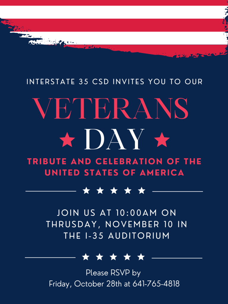 Veterans day invitation flyer 