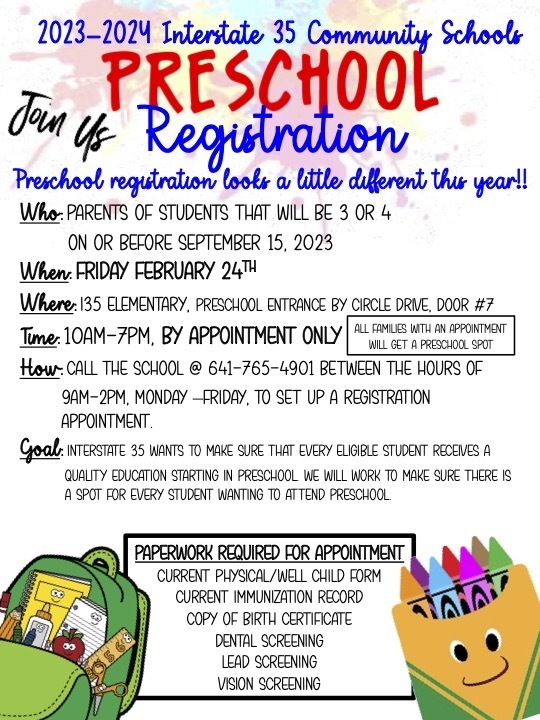 Preschool Registration flyer