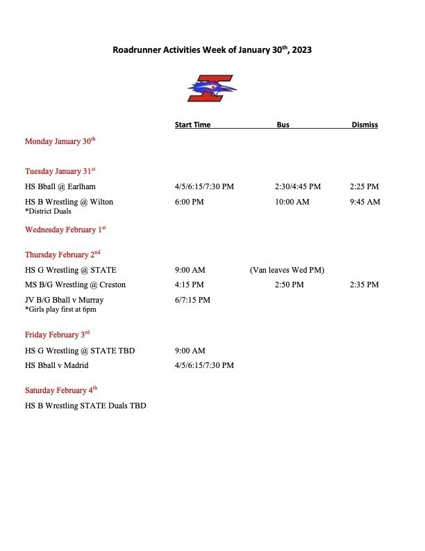 Activity Schedule