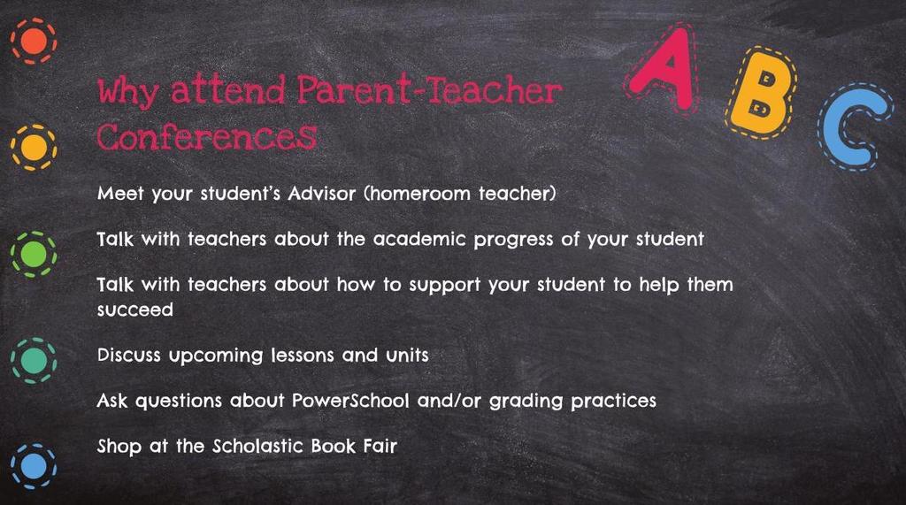Parent Teacher Conferences flyer